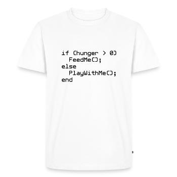 Bavoir de bébé NERD "if (hunger ..." - T-shirt Premium bio Homme - blanc - Devant - Nico (187cm)