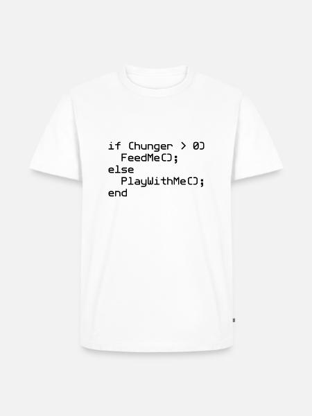 NERD Baby "if (hunger ..." - Männer Premium Bio T-Shirt - Weiß