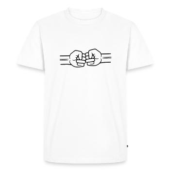 2 Bro Poing serré poings amis équipe salutation - T-shirt Premium bio Homme - blanc - Devant - Nico (187cm)
