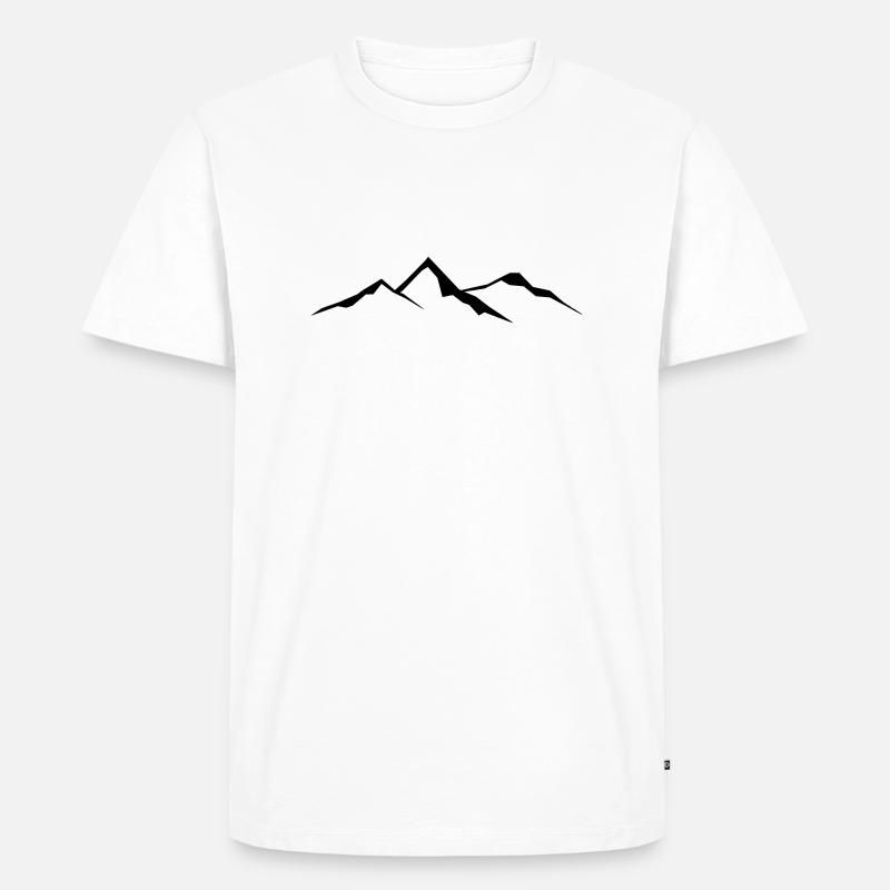 Landschaft - Berge - Männer Premium Bio T-Shirt - Weiß