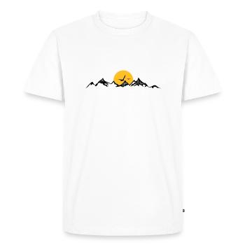 MONTAGNES Paysage Silhouette Panorama - T-shirt Premium bio Homme - blanc - Devant - Nico (187cm)