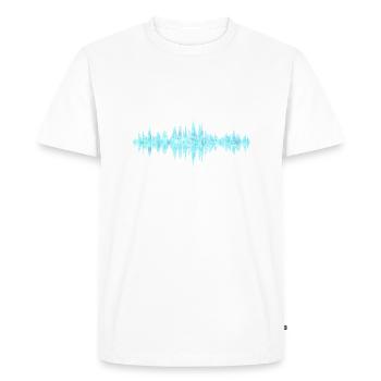Ondes sonores - T-shirt Premium bio Homme - blanc - Devant - Nico (187cm)