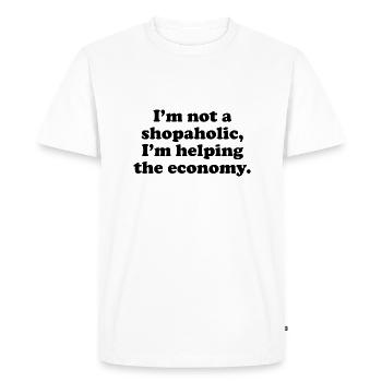 SHOP AHOLIC HELP ECONOMY - Men's Premium Organic T-Shirt - white - Front - Nico (187cm)