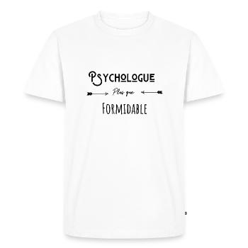Psychologue plus que formidable cadeau humour - T-shirt Premium bio Homme - blanc - Devant - Nico (187cm)