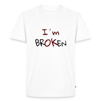 Je suis Broken Design - T-shirt Premium bio Homme - blanc - Devant - Nico (187cm)