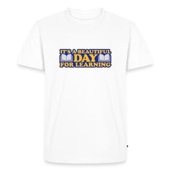 beautiful day for learning - Men's Premium Organic T-Shirt - white - Front - Nico (187cm)