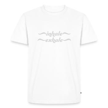 Inspirez expirez Yoga citation - T-shirt Premium bio Homme - blanc - Devant - Nico (187cm)