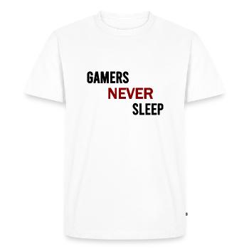 Gamers never sleep - T-shirt Premium bio Homme - blanc - Devant - Nico (187cm)