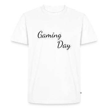 Gaming Day - T-shirt Premium bio Homme - blanc - Devant - Nico (187cm)