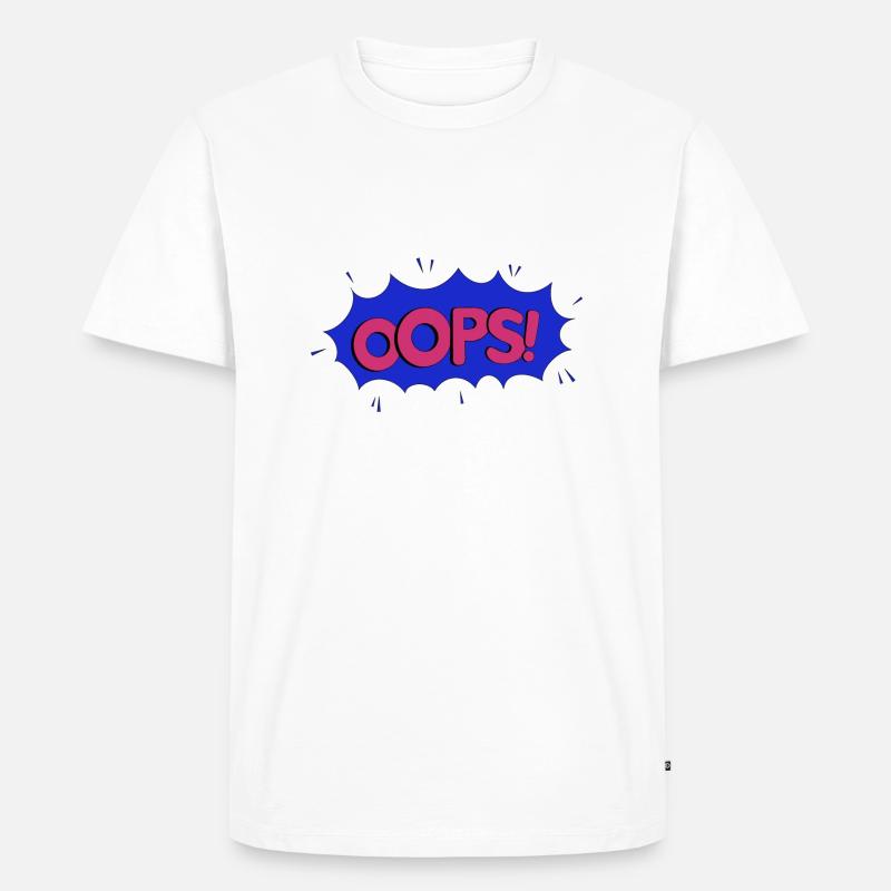 OOPS blue pink - Männer Premium Bio T-Shirt - Weiß