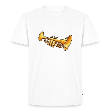 Trompette en style comique - T-shirt Premium bio Homme - blanc - Devant - Nico (187cm)