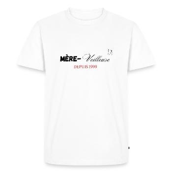 Mère veilleuse depuis 1999 - T-shirt Premium bio Homme - blanc - Devant - Nico (187cm)