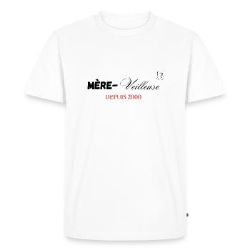 Mère veilleuse depuis 2000 - T-shirt Premium bio Homme - blanc - Devant - Nico (187cm)