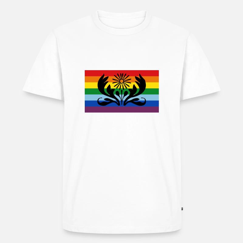 regenbogenfahne - Männer Premium Bio T-Shirt - Weiß