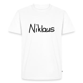 Niklaus - T-shirt Premium bio Homme - blanc - Devant - Nico (187cm)