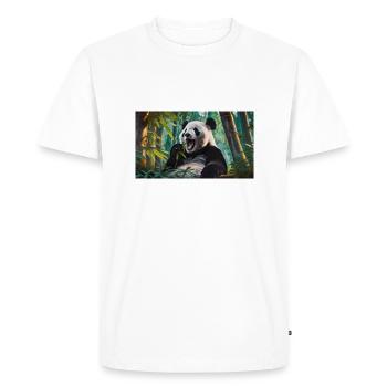 Des animaux mignons qui se détendent - une forêt de bambous mangeant des pandas - T-shirt Premium bio Homme - blanc - Devant - Nico (187cm)