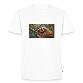 Cute animals chilling – sloth - Men's Premium Organic T-Shirt - white - Front - Nico (187cm)