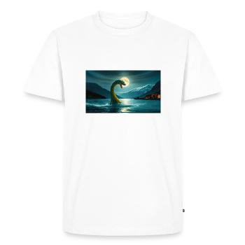 monstre du loch ness horreur sombre effrayant Halloween - T-shirt Premium bio Homme - blanc - Devant - Nico (187cm)