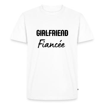 Girlfriend fiancée - T-shirt Premium bio Homme - blanc - Devant - Nico (187cm)