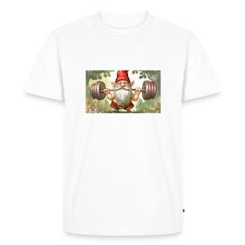 cute little gnomes everyday life – working out - Men's Premium Organic T-Shirt - white - Front - Nico (187cm)
