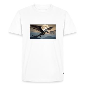 Un majestueux dragon noir réaliste pose - T-shirt Premium bio Homme - blanc - Devant - Nico (187cm)