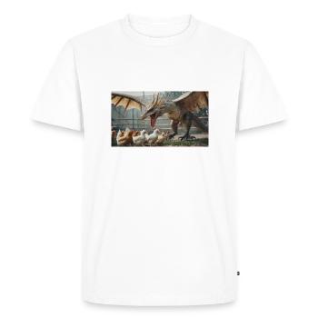 Une chasse réaliste au mauvais dragon noir et doré - T-shirt Premium bio Homme - blanc - Devant - Nico (187cm)