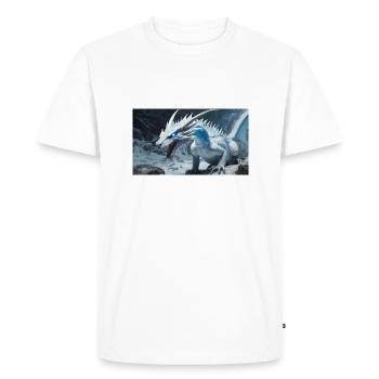 Un majestueux dragon de glace blanc réaliste - T-shirt Premium bio Homme - blanc - Devant - Nico (187cm)