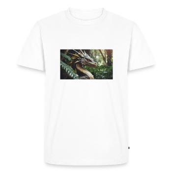 Un dragon vert majestueux et réaliste chasse - T-shirt Premium bio Homme - blanc - Devant - Nico (187cm)