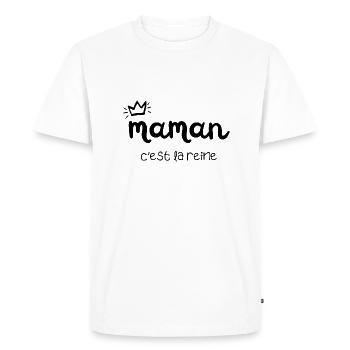 Mom is the queen - Men's Premium Organic T-Shirt - white - Front - Nico (187cm)