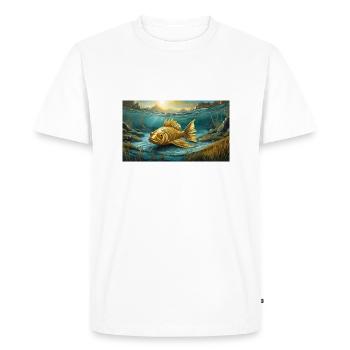 Pun ambiguous expression - Goldfisch (goldfish) - Men's Premium Organic T-Shirt - white - Front - Nico (187cm)