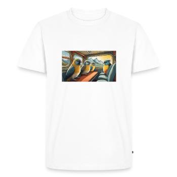 Pun ambiguous expression Zugvögel migratory birds - Men's Premium Organic T-Shirt - white - Front - Nico (187cm)