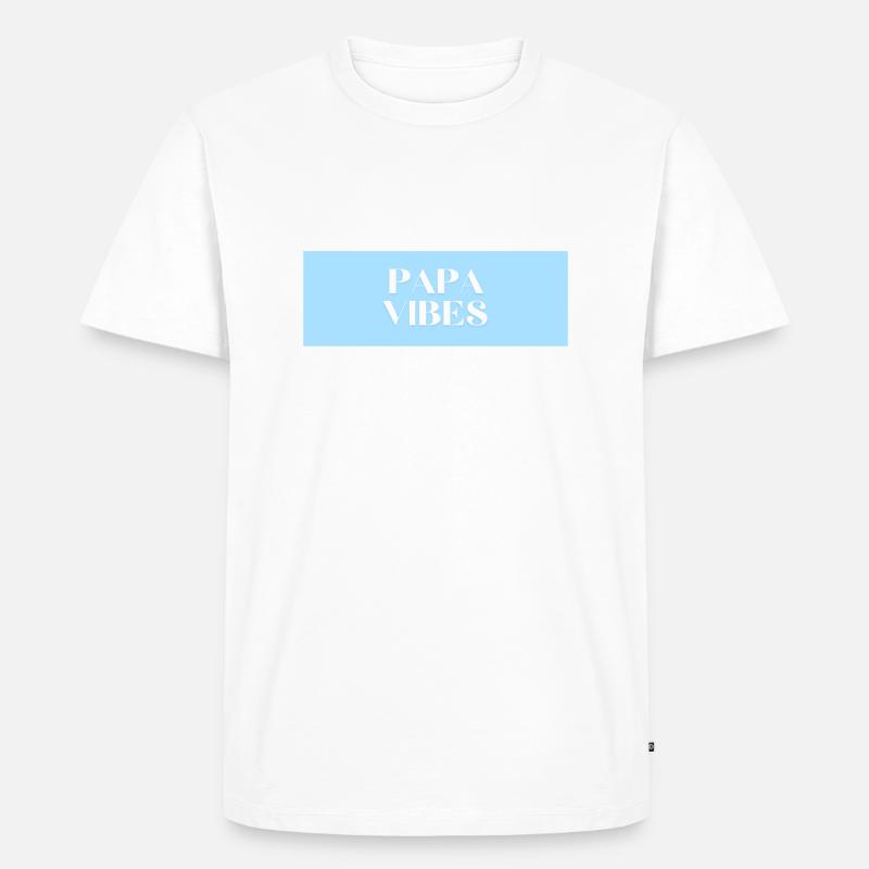 papa vibes - Männer Premium Bio T-Shirt - Weiß
