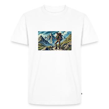 Hiking in the mountains l - Men's Premium Organic T-Shirt - white - Front - Nico (187cm)