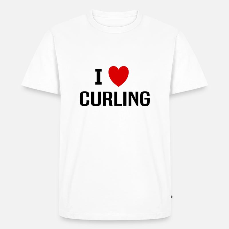 Ich liebe Curling - Männer Premium Bio T-Shirt - Weiß