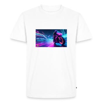 Motorcycle Cyber - Men's Premium Organic T-Shirt - white - Front - Nico (187cm)