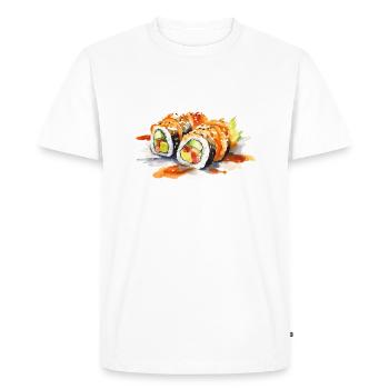 Sushi - T-shirt Premium bio Homme - blanc - Devant - Nico (187cm)