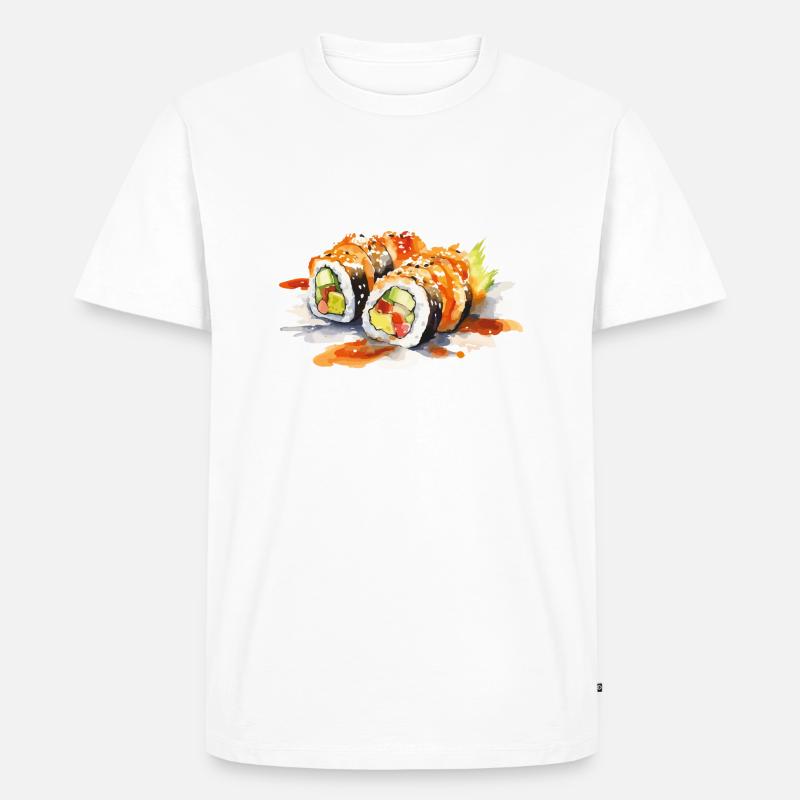 Sushi - Männer Premium Bio T-Shirt - Weiß