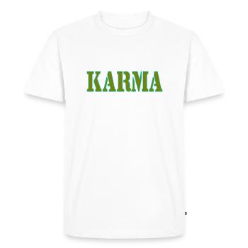 KARMA - Men's Premium Organic T-Shirt - white - Front - Nico (187cm)