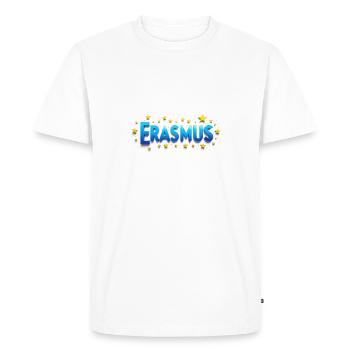 Erasmus Exchange Semester - Blue Text Design - Men's Premium Organic T-Shirt - white - Front - Nico (187cm)