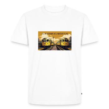 Metro - Men's Premium Organic T-Shirt - white - Front - Nico (187cm)