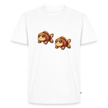 Bande dessinée Poisson rouge 2 - T-shirt Premium bio Homme - blanc - Devant - Nico (187cm)