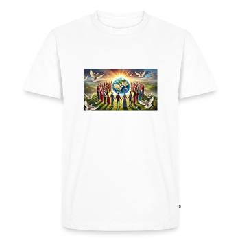 All Cultures - Men's Premium Organic T-Shirt - white - Front - Nico (187cm)