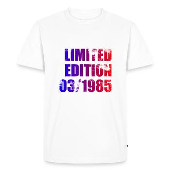 40e anniversaire Edition limitée 03/1985 - T-shirt Premium bio Homme - blanc - Devant - Nico (187cm)