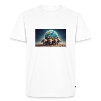 Porter le monde - T-shirt Premium bio Homme - blanc - Devant - Nico (187cm)
