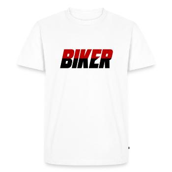 Dicton de moto motard - T-shirt Premium bio Homme - blanc - Devant - Nico (187cm)