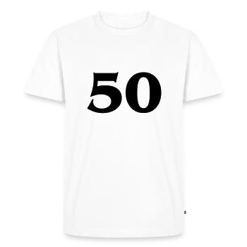 Zahl 50 - Men's Premium Organic T-Shirt - white - Front - Nico (187cm)