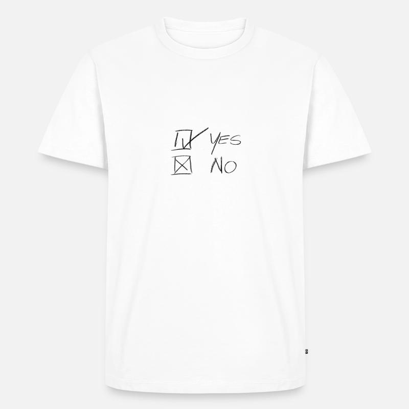 Ja oder Nein - Männer Premium Bio T-Shirt - Weiß