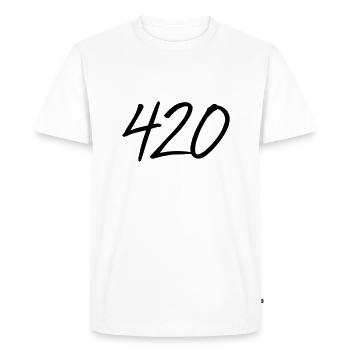 420 - T-shirt Premium bio Homme - blanc - Devant - Nico (187cm)