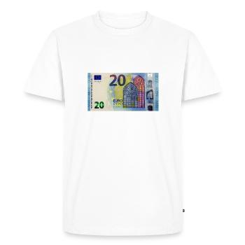 20 Euros - Men's Premium Organic T-Shirt - white - Front - Nico (187cm)