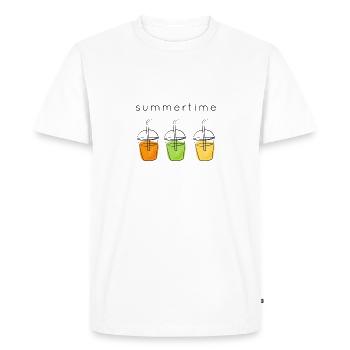summertime - Men's Premium Organic T-Shirt - white - Front - Nico (187cm)